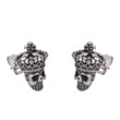 Trendy Stainless Steel Crown Skull Stud Earrings for Women