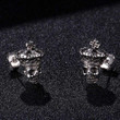 Trendy Stainless Steel Crown Skull Stud Earrings for Women