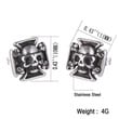 Stainless Steel Unisex Stud Earrings Hip Hop Rock Skull Cross Ear Studs Retail