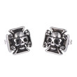 Stainless Steel Unisex Stud Earrings Hip Hop Rock Skull Cross Ear Studs Retail