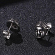 Attractive Personalized Stud Earrings Vintage Buddha Head Ear Studs Unisex