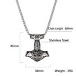 Goat Pattern Thor Hammer Pendant Necklaces Common Men Amulet Chain Necklace