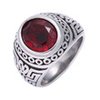 Titanium Steel Casting Men's Fashion Rings Retro Red Zircon Finger Ring for Sale