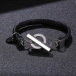 Handmade Woven Charm Bracelets Black Microfiber Leather Rope Chain for Couples