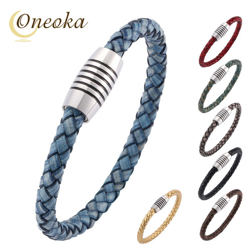 Unisex Simple Bracelet with Three Length Options Stylish Genuine Leather Bangle