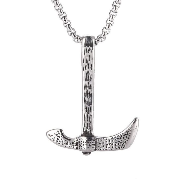Trendy Stainless Steel Hoe Pendant Necklace
