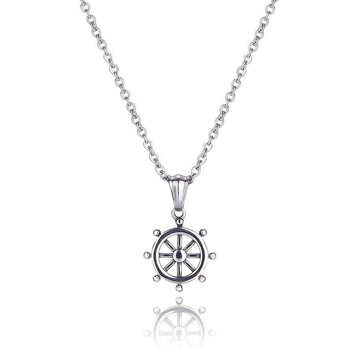 New Nautical Jewelry Buying Boat Rudder Pendant Necklaces in Stainless Steel