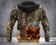 Red Angus cattle 3D printed hoodie LVW