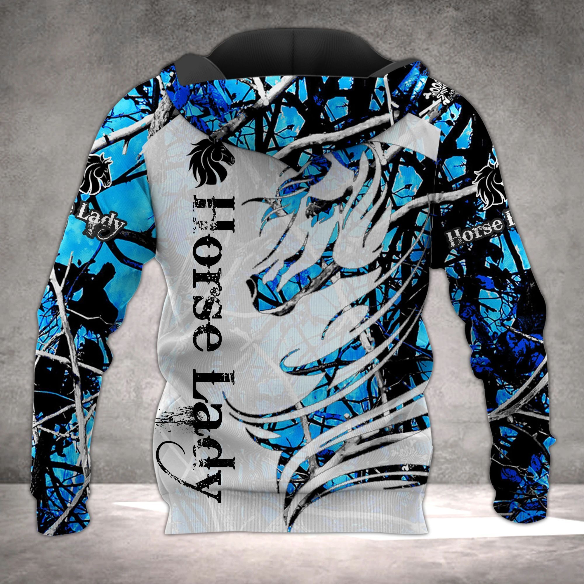 LDM HORSE LADY HOODIE 3D PRINT OVER,CAMO HOODIE, HORSE LADY CAMO, CHRISTMAS GIFT