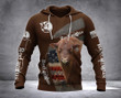 Red Angus cattle 3D printed hoodie CVW