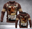 Texas longhorn 3D printed hoodie MTQ