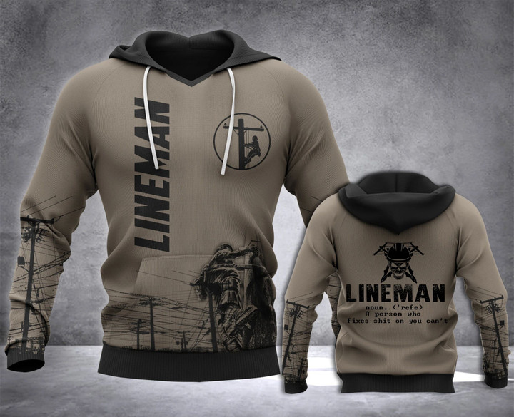 Lineman Definition 3D all over printed hoodie WHJ