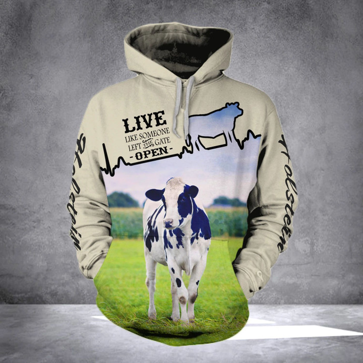 Holstein Cattle 3D printed hoodie GDT