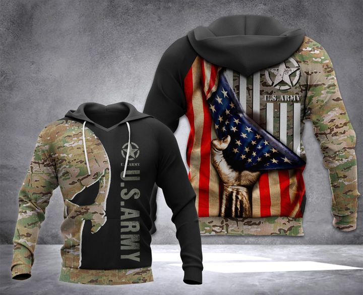 TT Mutilcam US ARMY Flag 3D all over printed hoodie