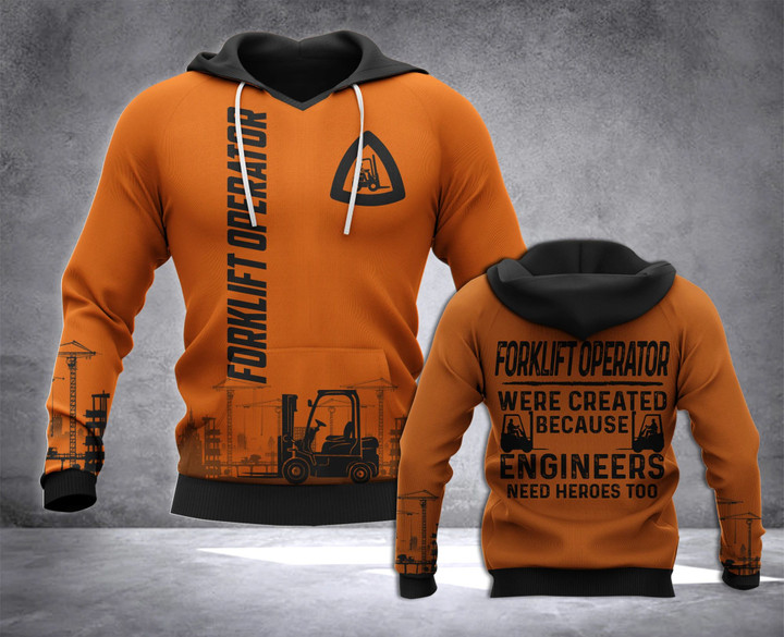 Forklift Operator Heroes 3D all over printed hoodie WHJ