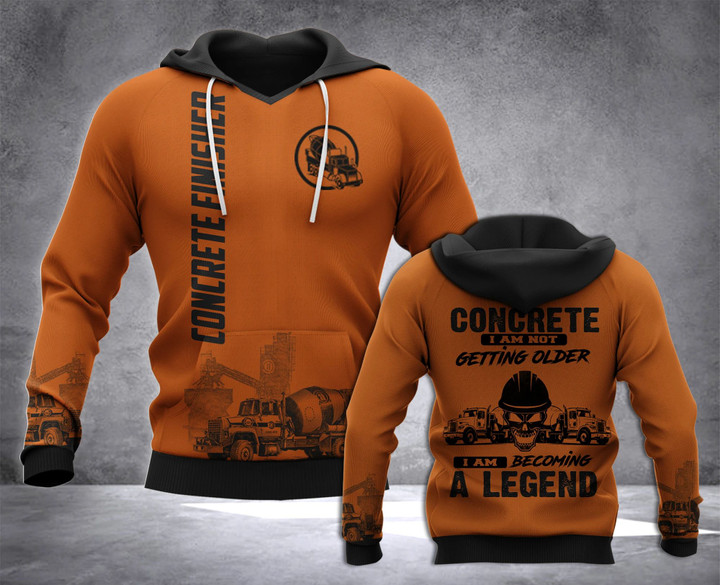 Concrete Finisher Legend 3D all over printed hoodie WHJ