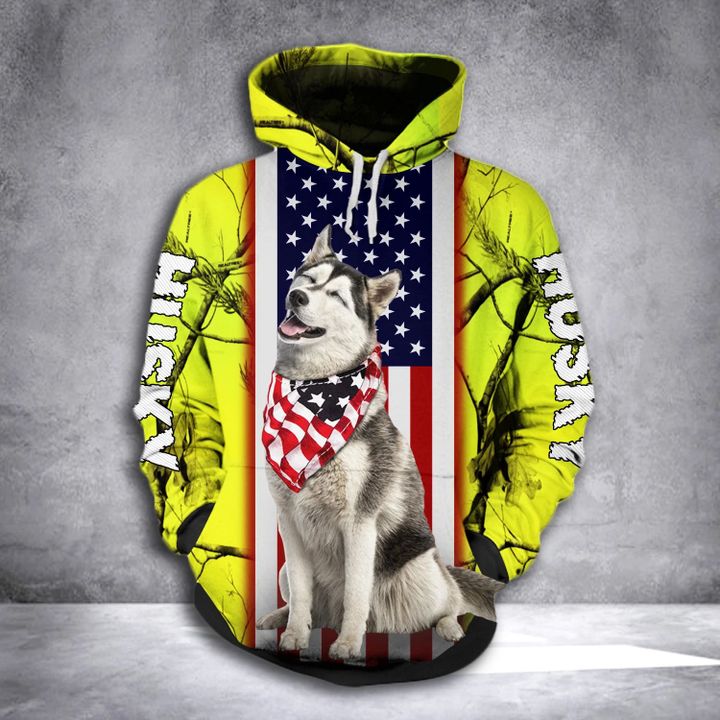 Husky 3D printed hoodie FCG