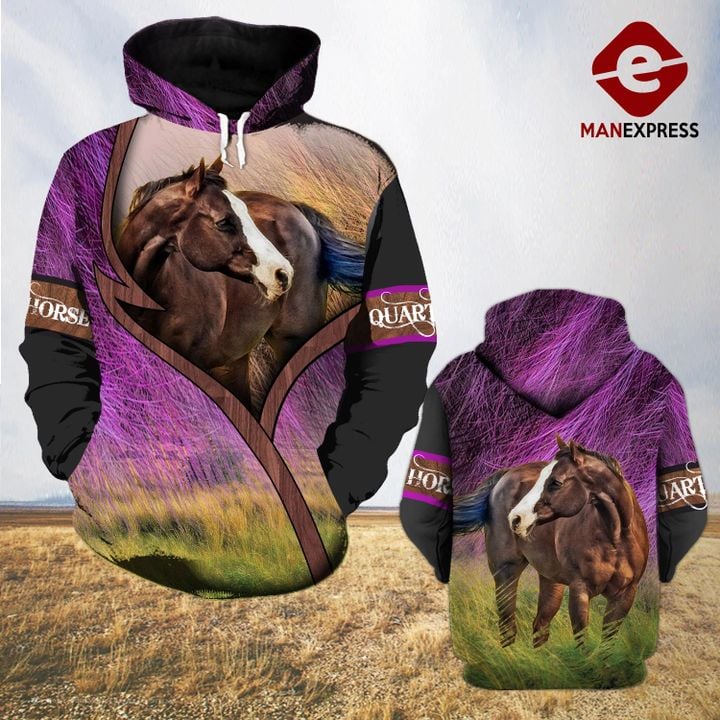 Quarter horse 3D printed hoodie MMC
