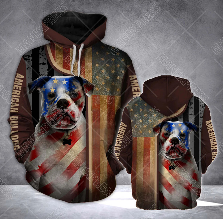 FLAG MT American Bulldog 3D HOODIE