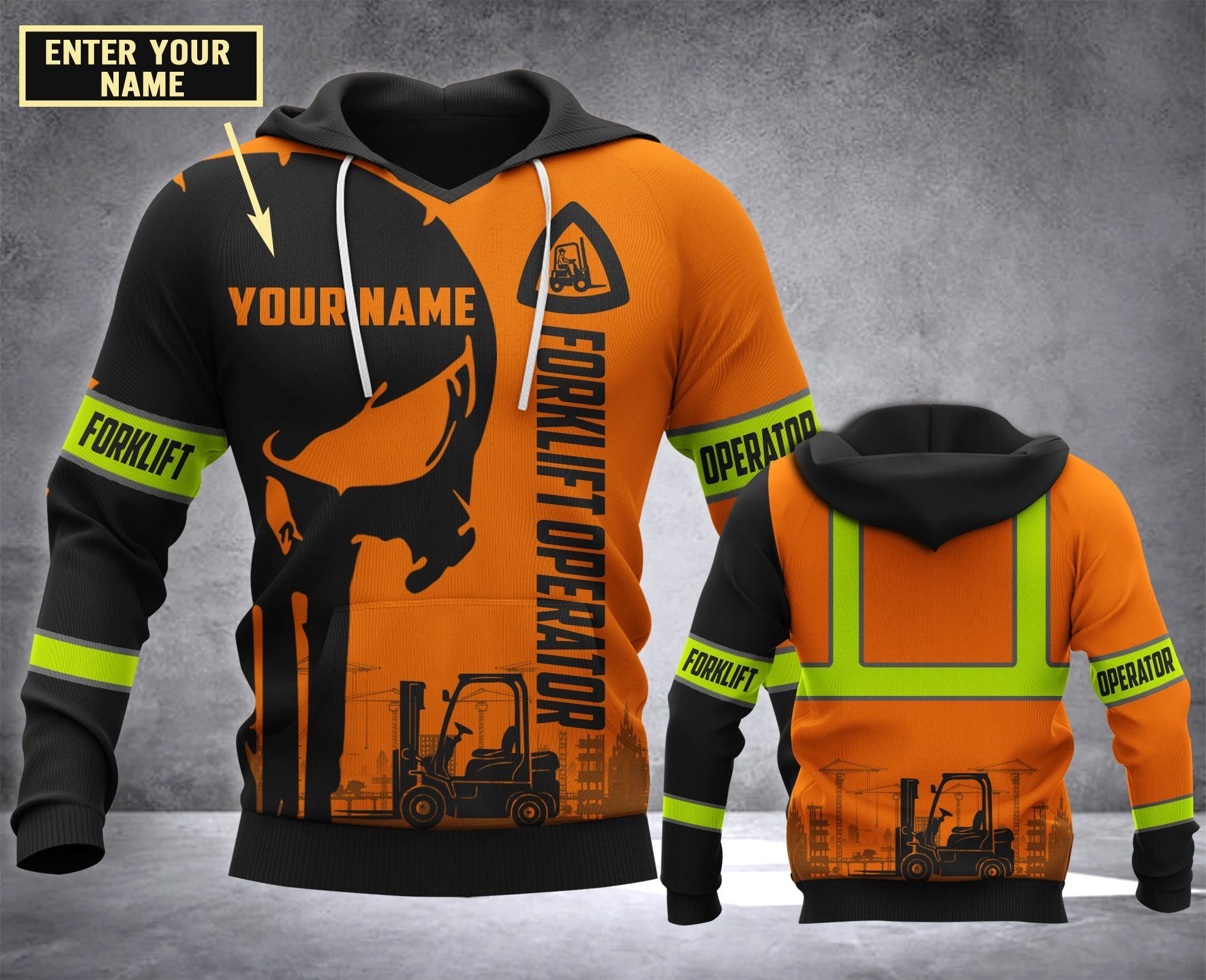CUSTOMIZE Forklift operator MT 3D PRINT HOODIE
