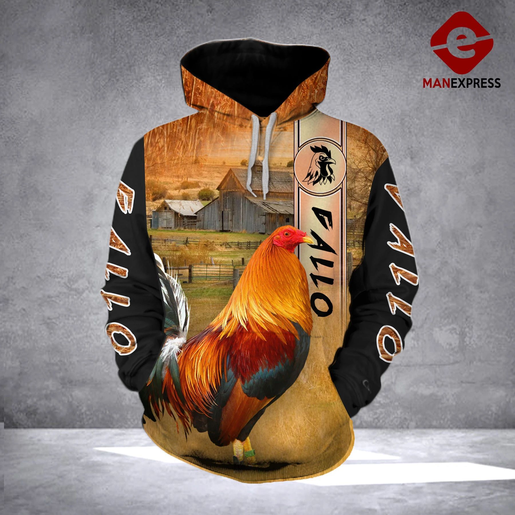 Gallo Ranch Grass 3D printed hoodie Chicken