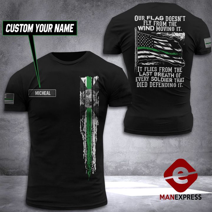 AH Personalized Florida Thin Green Line TSHIRT 3D PRINTED SEP-DT20