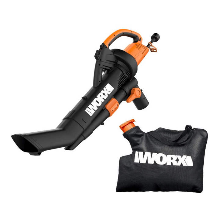 Worx WG509 12 Amp TRIVAC 3-in-1 Electric Leaf Blower With Debris Collection Bag