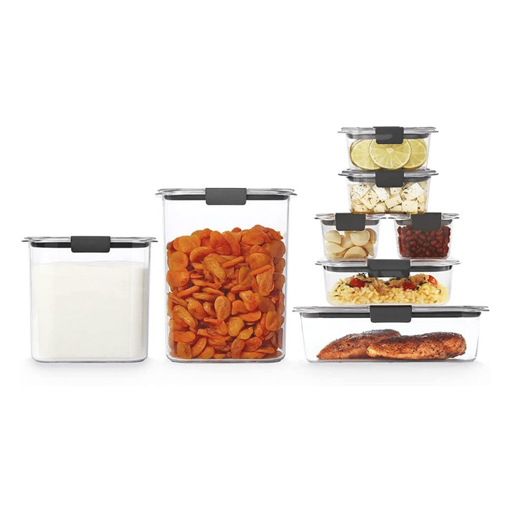 Rubbermaid Brilliance Storage 16-Piece Plastic Lids, For Fridge And Pantry, Clear