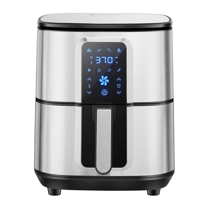 Kitcher 6.8Qt Air Fryer, Large Hot Air Fryer Stainless Steel Silver