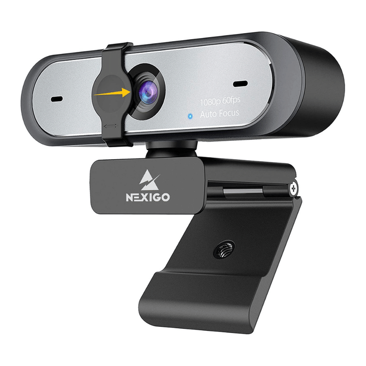 NexiGo N660P 1080P 60FPS Webcam With Software Control, Dual Microphone, Black