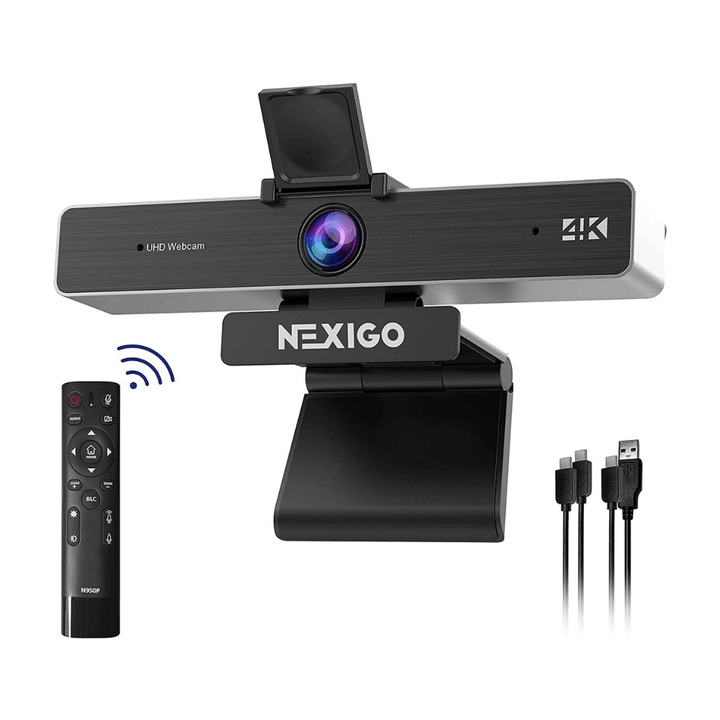 NexiGo N950P Zoom Certified 4K Zoomable Webcam with Remote and Software Control