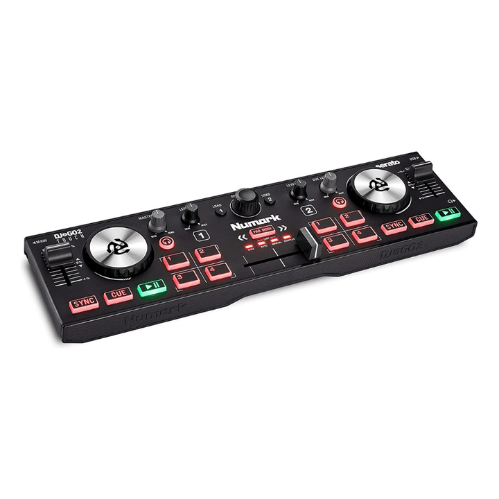 Numark DJ2GO2 Touch, Compact 2 Deck USB DJ Controller For Serato DJ With Mixer