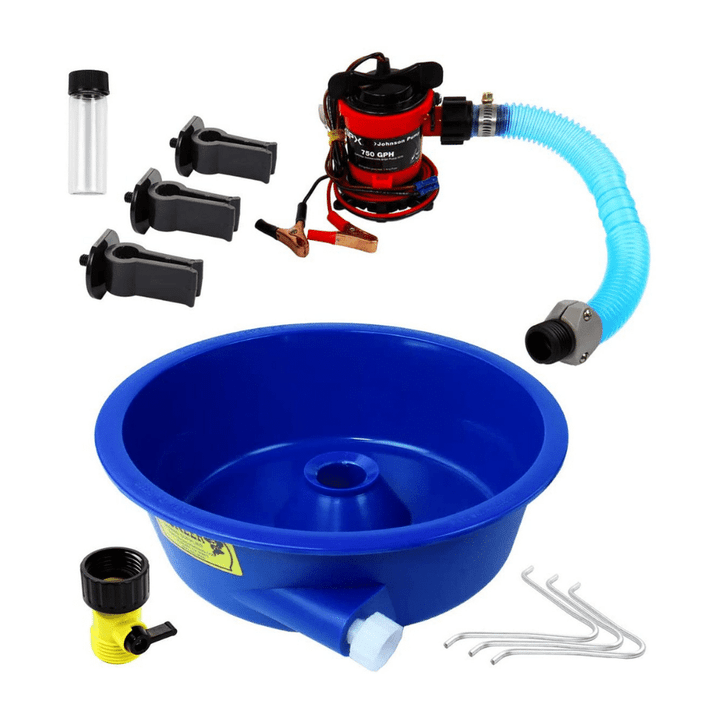 Blue Bowl Concentrator Kit With Pump, Leg Levelers, Vial - Gold Mining Equipment