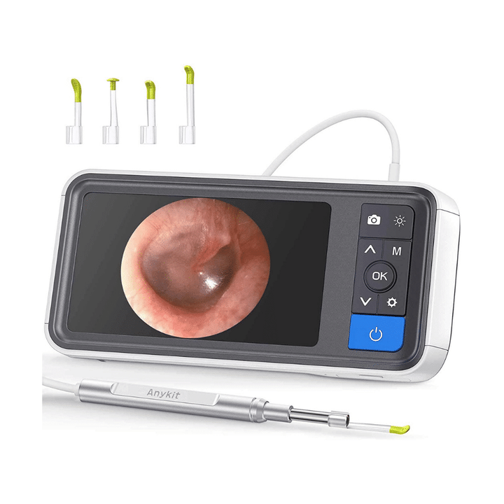 Anykit 3.9mm Ear Camera With 6 LED Lights, Digital Otoscope With 4.5 Inches Screen