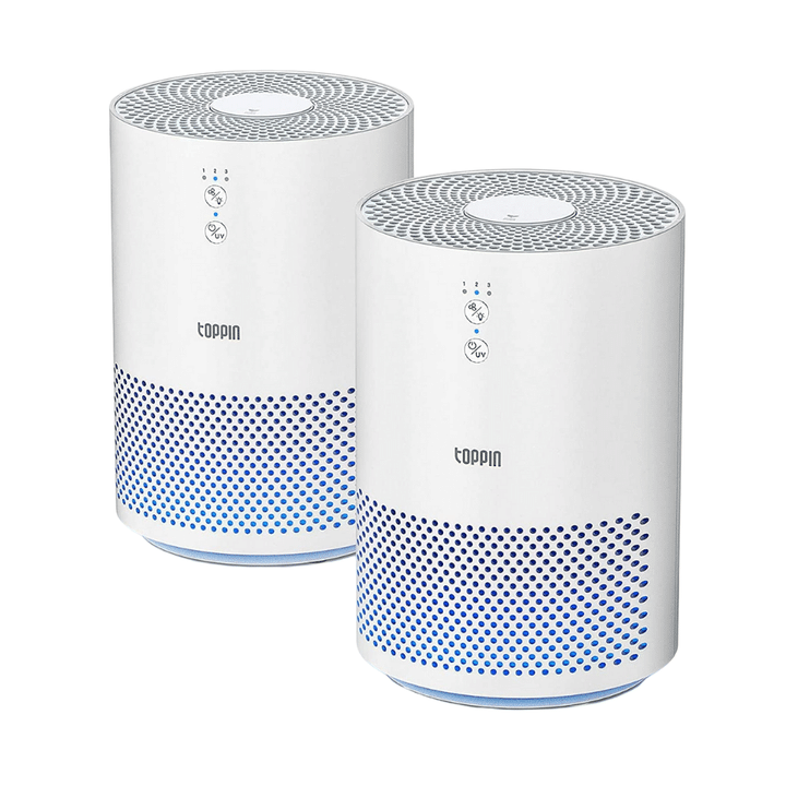 Toppin HEPA Air Purifiers for Home with UV Light Fragrance Sponge, White, 2 Packs