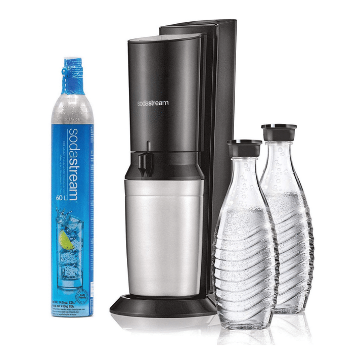 SodaStream Aqua Fizz Sparkling Water Machine (Black) With Co2 & Glass Carafes