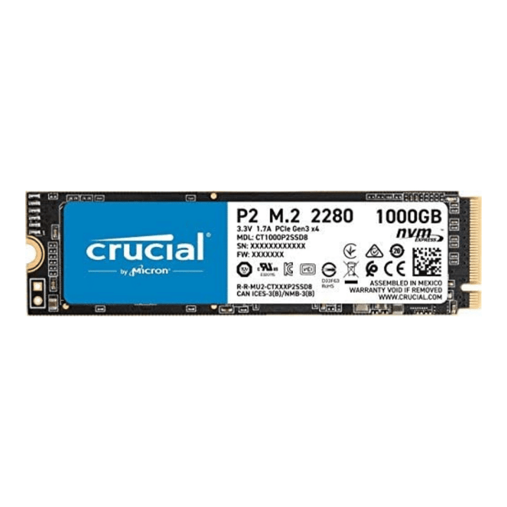 Crucial P2 1TB 3D NAND NVMe PCIe M.2 SSD Up to 2400MB/s, CT1000P2SSD8