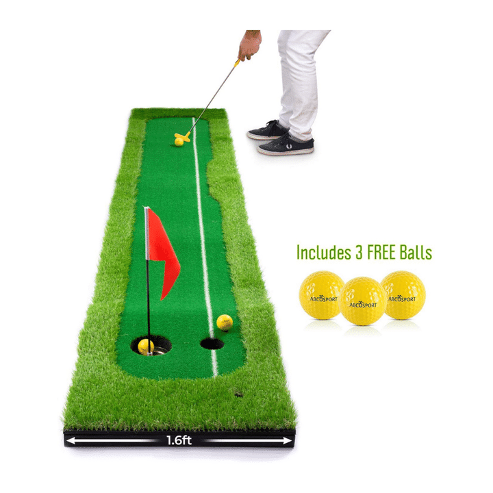 Abco Tech Indoor Golf Putting Green – Portable Mat with 3 Bonus Balls