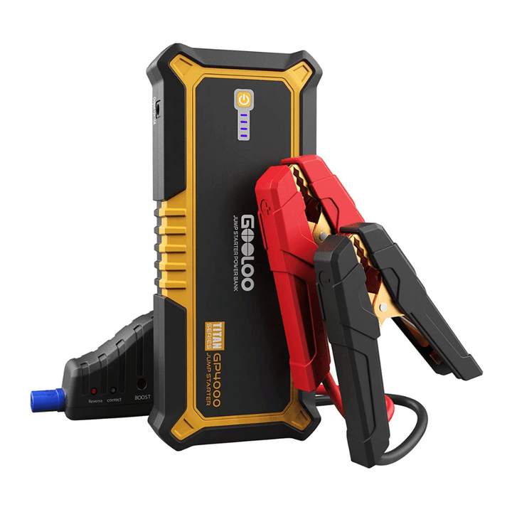 Gooloo GP4000 Jump Starter 4000A Peak Car Starter (All Gas,up to 10.0L Diesel Engine), Yellow