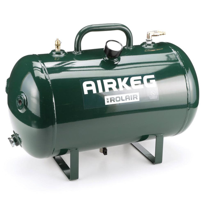 Rolair 10 Gallon, 225 PSI Portable Reserve Air Tank with Four 1/4" Couplers (AIRKEGPLUS)