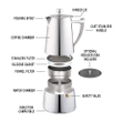 Cuisinox Roma 10-Cup Stainless Steel Stovetop Moka Espresso Maker