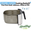 Yedi Evolution Air Fryer, 6.8 Quart, Stainless Steel, Ceramic Cooking Basket, with Deluxe Accessory Kit and Recipe Book