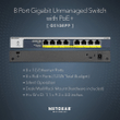 Netgear 8-Port Gigabit Ethernet Unmanaged PoE Switch (GS108PP)