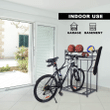 Mythinglogic Garage Bike Rack Storage Organizer,3 Bike Floor Parking Stand, Black