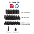 Sunex 3351, 3/8 Inch Drive Impact Socket Set, 51-Piece, Metric