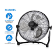 Ken Brown 14 Inch High Velocity Floor Fan 3-Speed 360° Adjustable Tilting Powerful Airflow