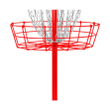 Remix Disc Golf Remix Double Chain Practice Basket for Disc Golf, Red