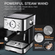 Gevi Espresso Machine 15 Bar Pump Pressure, 1100W, Black