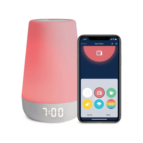 Hatch Rest Baby Sound Machine, Night Light, Time To Rise Plus Audio Monitor