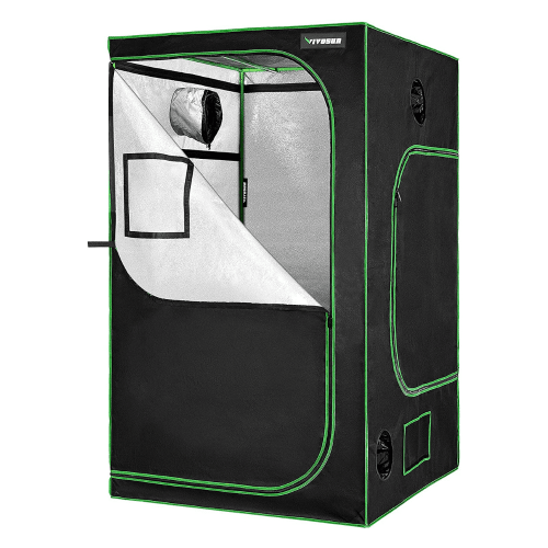 Vivosun 48” x 48” x 80” Hydroponic Mylar Grow Tent with Observation Window and Floor Tray for Indoor Growing – 4’ x 4’
